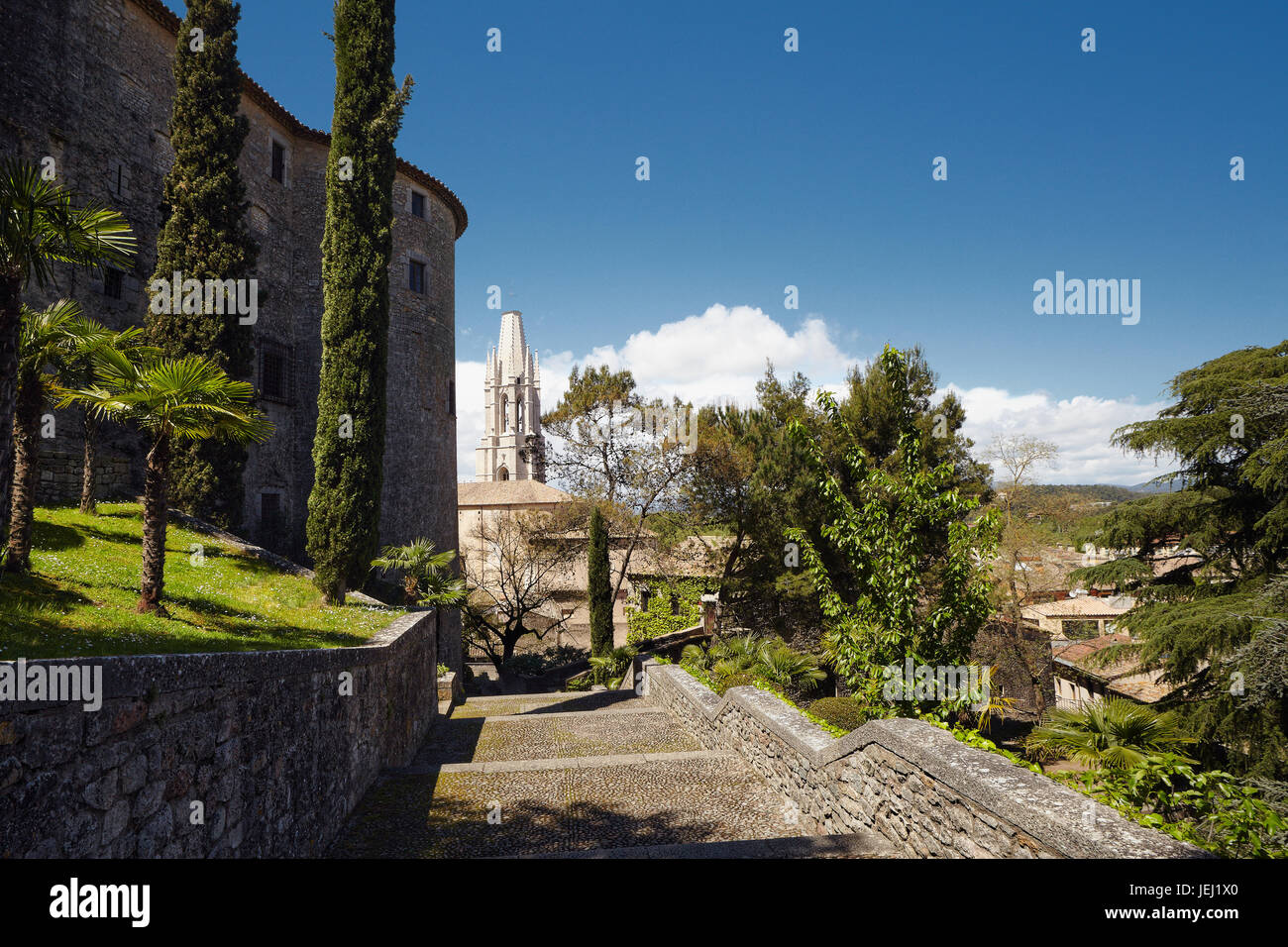 Vista su San Feliu di Girona Foto Stock