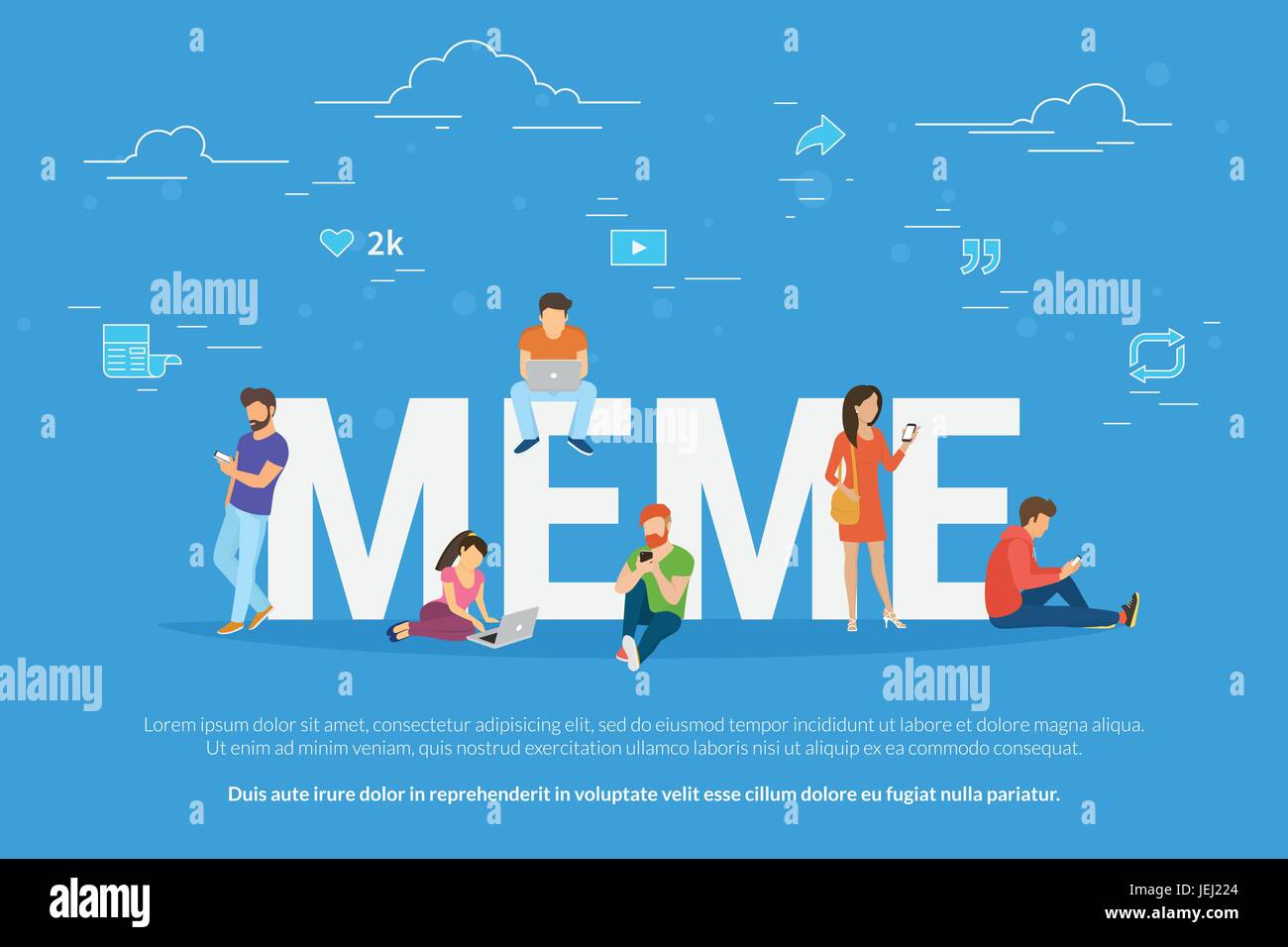 Meme concetto illustrazione vettoriale Illustrazione Vettoriale