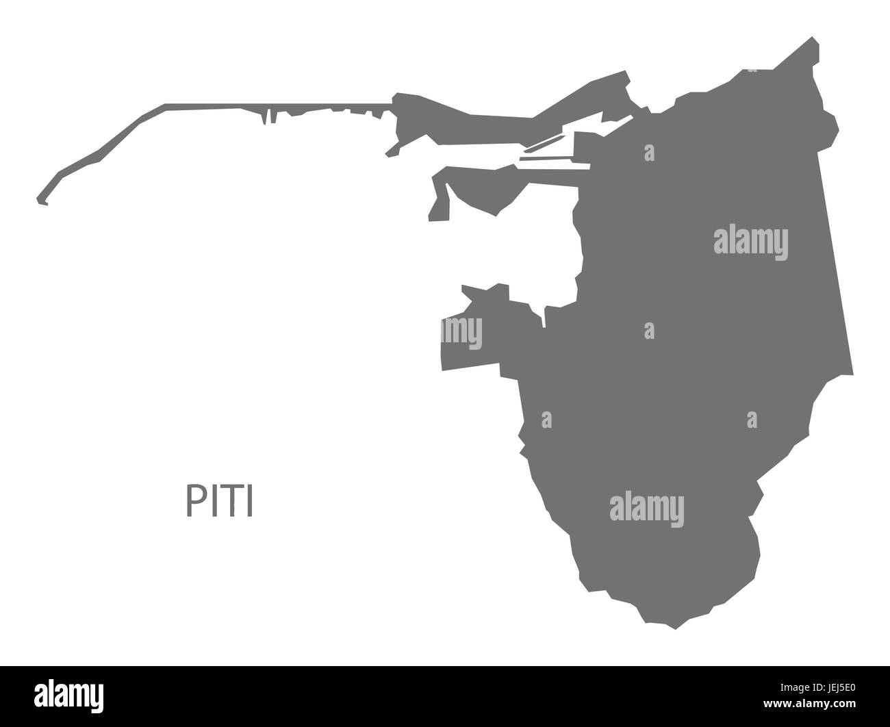 Piti Guam mappa illustrazione grigio silhouette Illustrazione Vettoriale