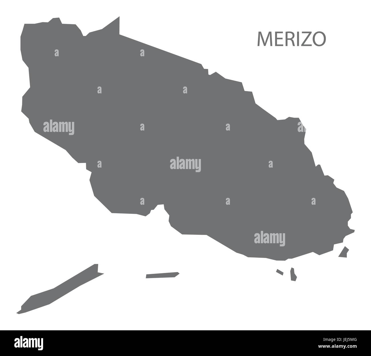 Merizo Guam mappa illustrazione grigio silhouette Illustrazione Vettoriale