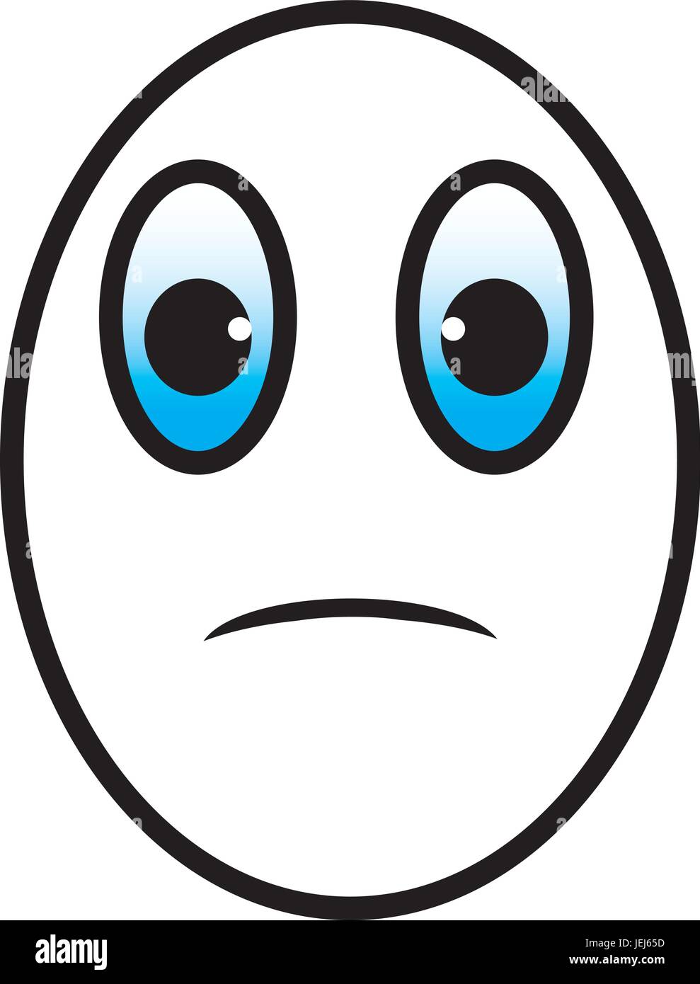 Eggman cartoon volto triste con gli occhi blu Illustrazione Vettoriale