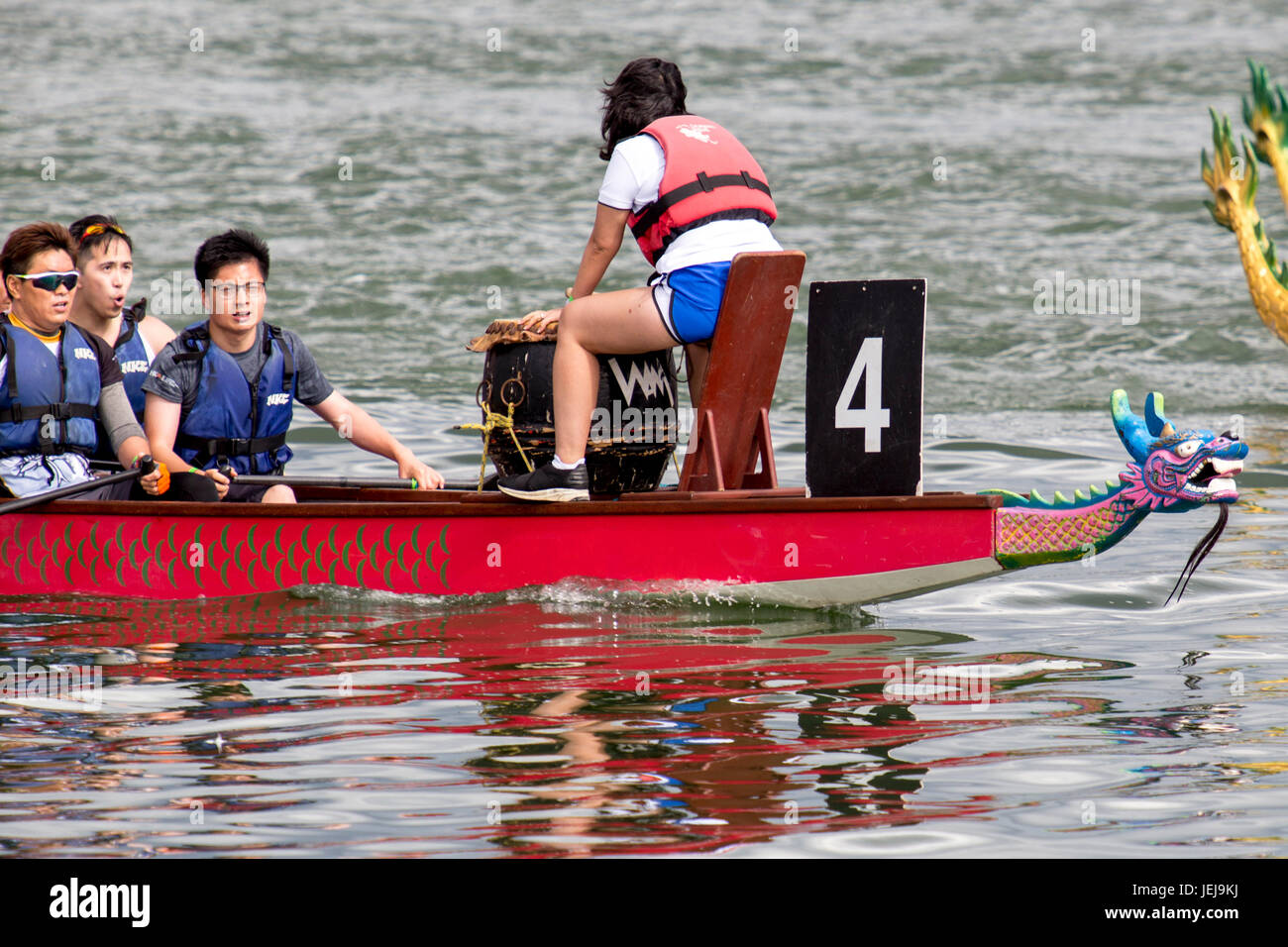 London, Regno Unito - 25 giugno 2017: Londra hong kong dragon boat festival a Londra Regatta Centre. Credito: dominika zarzycka/alamy live news Foto Stock