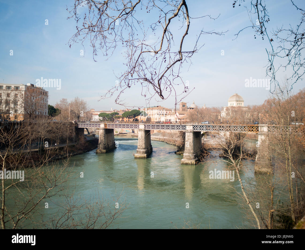 Palatino ponte sul fiume Tevere Foto Stock