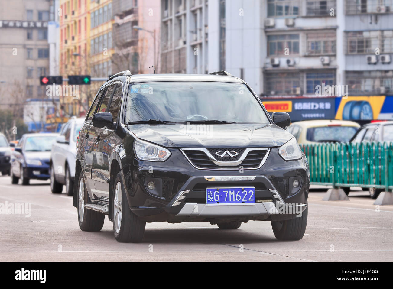 Di YIWU-cina-gen. 26, 2016. Chery Tiggo SUV. Mentre western auto marche facce drammatico gocce di vendita in Cina, marchi locali mostra crescita robusta. Foto Stock