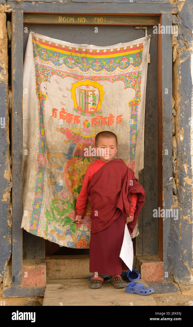 Bambino monaco, Bhutan, asia Foto Stock