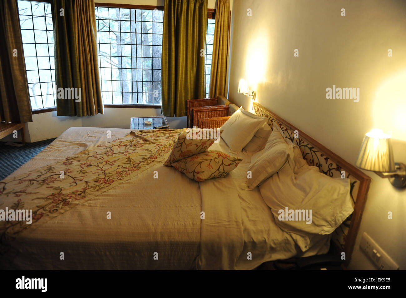 Hotel la Palestina, pahalgam, Srinagar, Jammu Kashmir, India, Asia Foto Stock