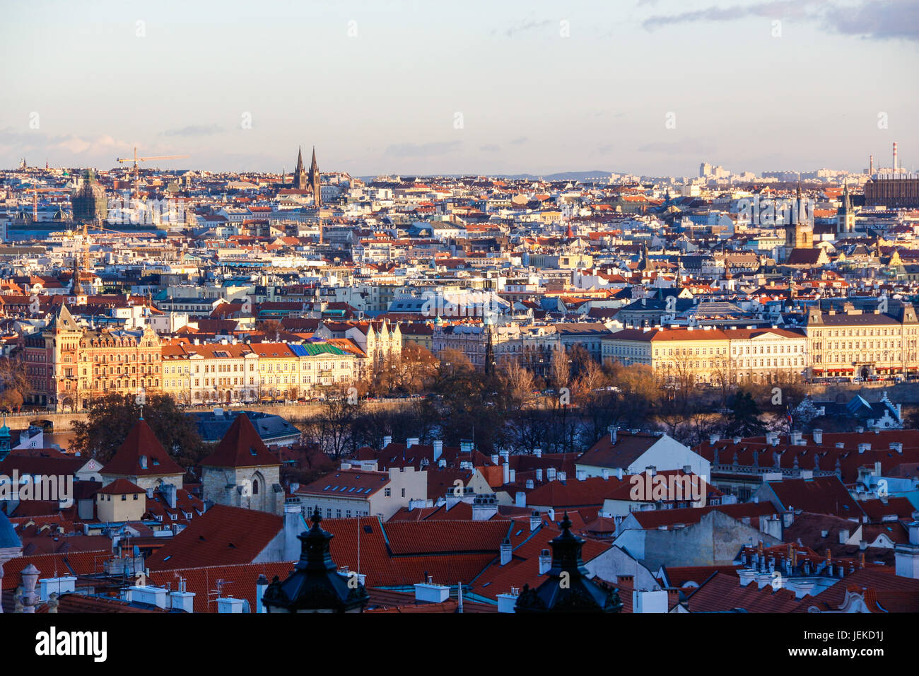 Lo skyline della citta', Praga, Repubblica Ceca Foto Stock