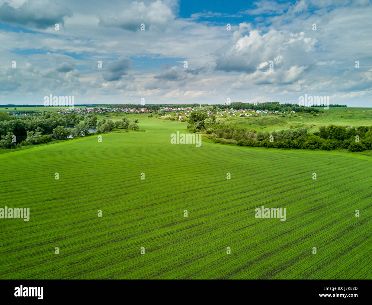 Vista aerea della campagna russa in estate Foto Stock