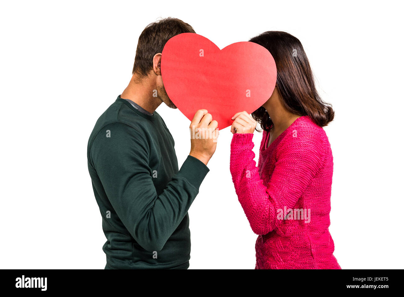 Due facce di copertura a forma di cuore Foto Stock