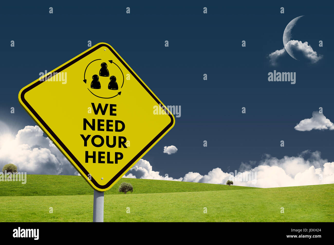 Immagine composita di abbiamo bisogno del vostro aiuto Foto Stock