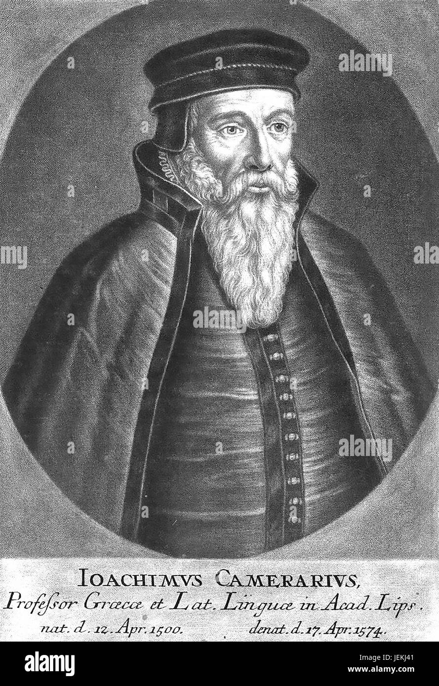 JOACHIM CAMERARIUS (1500-1574) Tedesco umanista e poeta Foto Stock