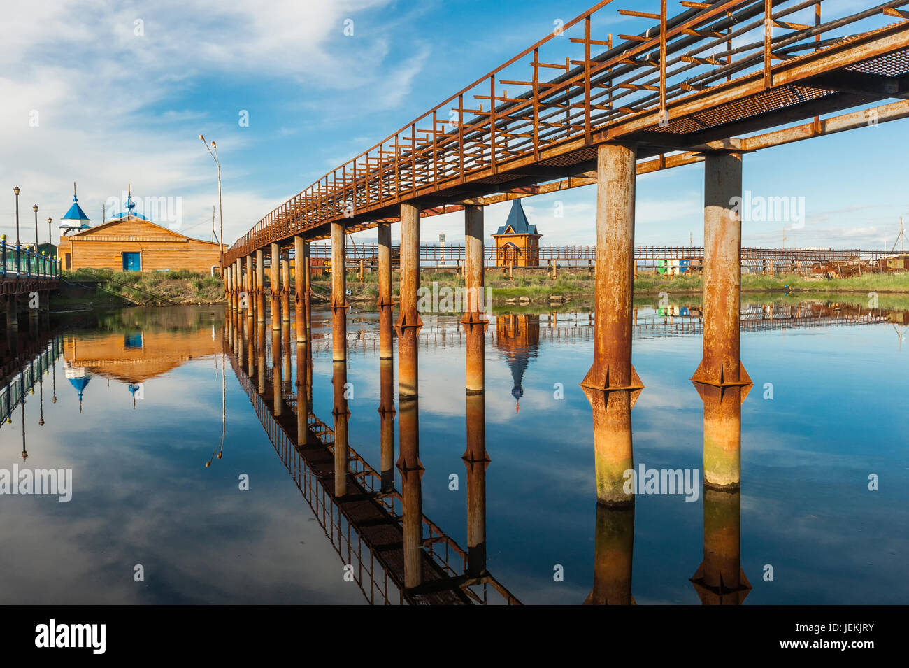 Città siberiana Anadyr, passerella, Chukotka Provincia, Estremo Oriente Russo Foto Stock