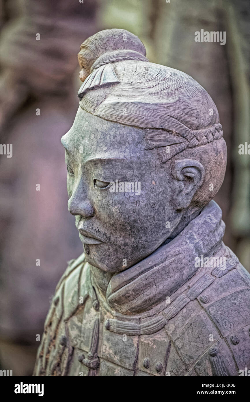 Il famoso Esercito di Terracotta, parte del Mausoleo del primo imperatore di Qin e un Sito Patrimonio Mondiale dell'UNESCO situato in Xian Cina Foto Stock