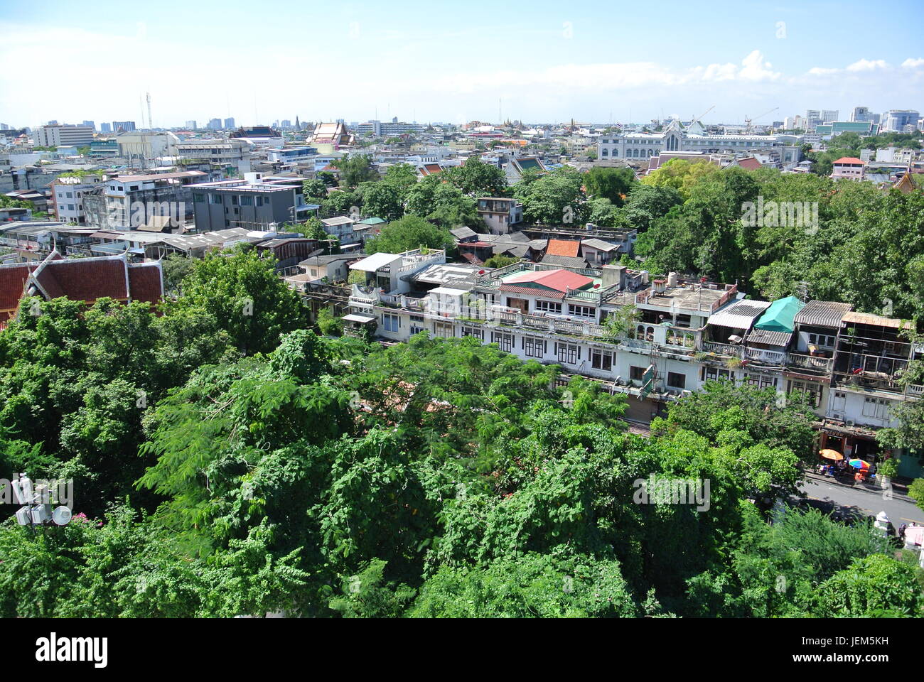 Panorama di Bangkok da Wat Saket Foto Stock