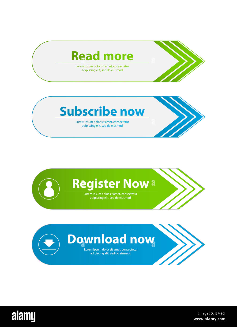 Speciale sito web pulsanti,registrarsi,download,join banner pubblicitario Foto Stock