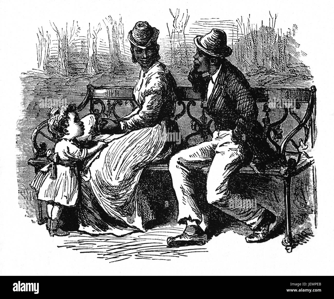 1879: una famiglia Nera in Augusta, Georgia, Stati Uniti d'America Foto Stock