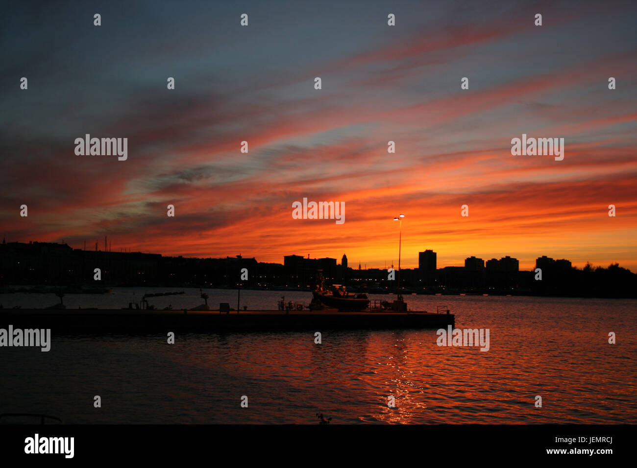 Tramonto a Helsinki - Finlandia Foto Stock