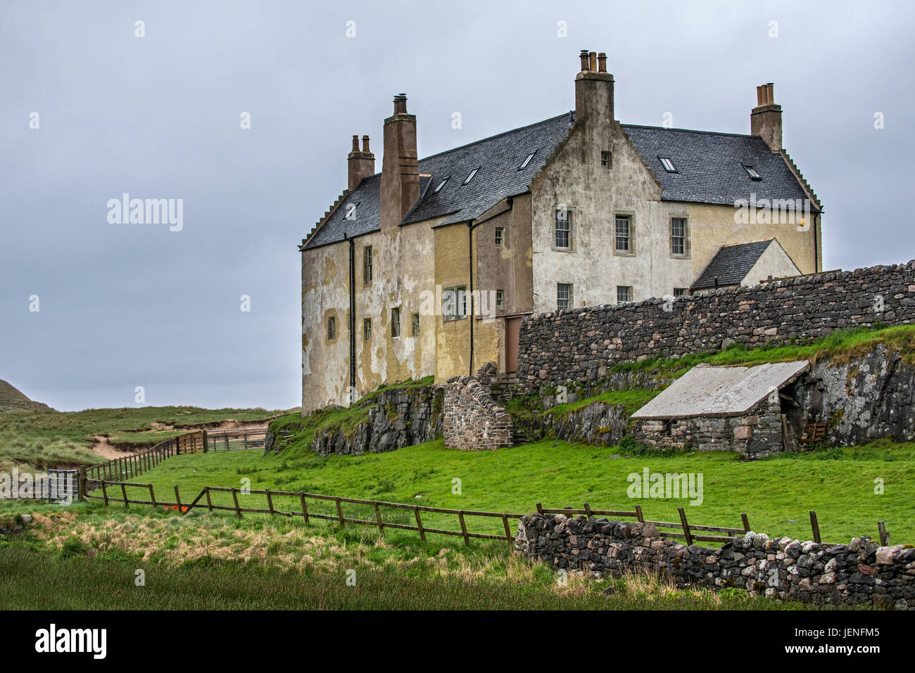 Balnakeil House, del XVIII secolo, vicino a Durness, Sutherland, Highlands scozzesi, Scozia Foto Stock