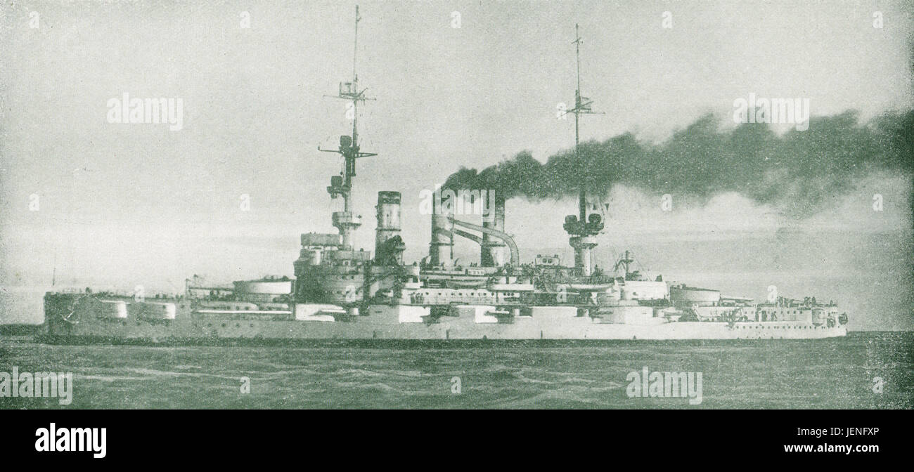 SMS Pommern affondato battaglia dello Jutland 1 Giugno 1916 Foto Stock
