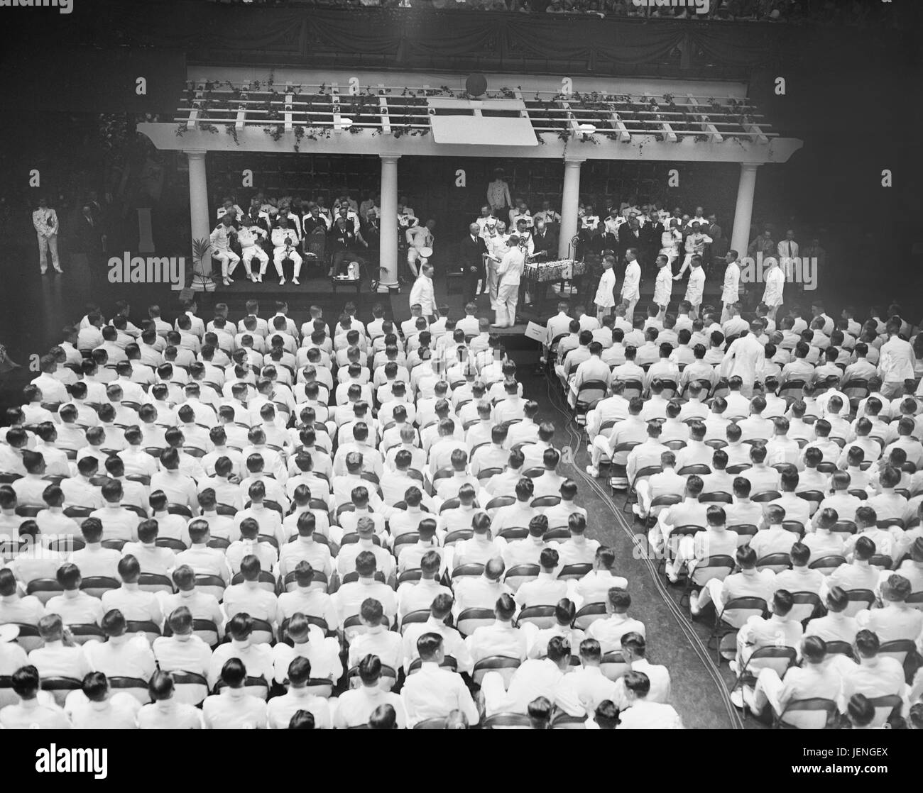 La graduazione, U.S. Accademia navale, Annapolis, Maryland, USA, Harris & Ewing, Maggio 1930 Foto Stock