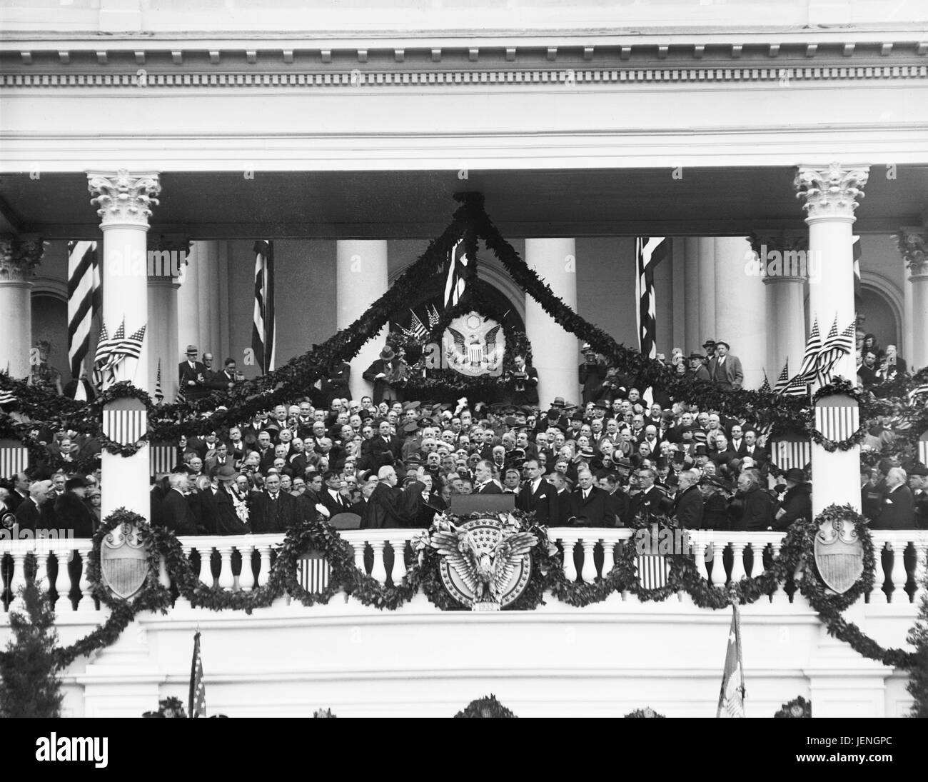 Inaugurazione della U.S. Il presidente Franklin Roosevelt, Washington DC, USA, Harris & Ewing, Marzo 4, 1933 Foto Stock