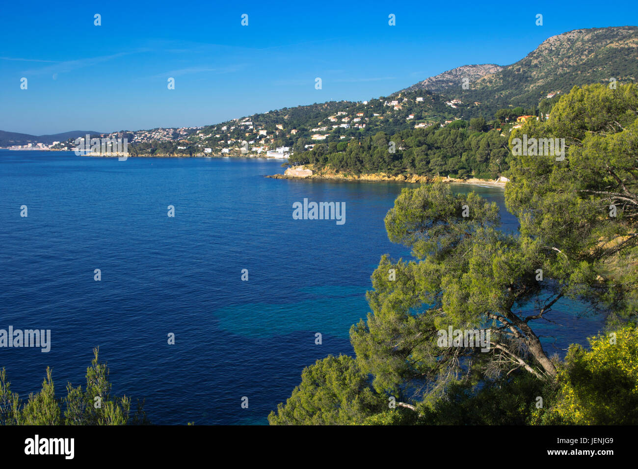 Il Corniche des Maures tra Le Lavandou e Cavalaire Foto Stock