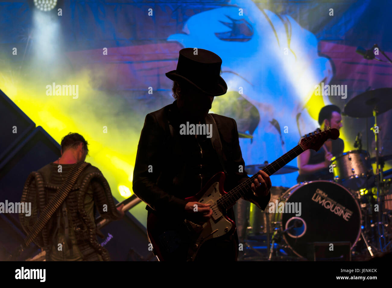 Kiel, Germania, 25 Giugno 2017: Danese Heavy Rock Band D-A-D performing live sulla settimana di Kiel 2017 Foto Stock