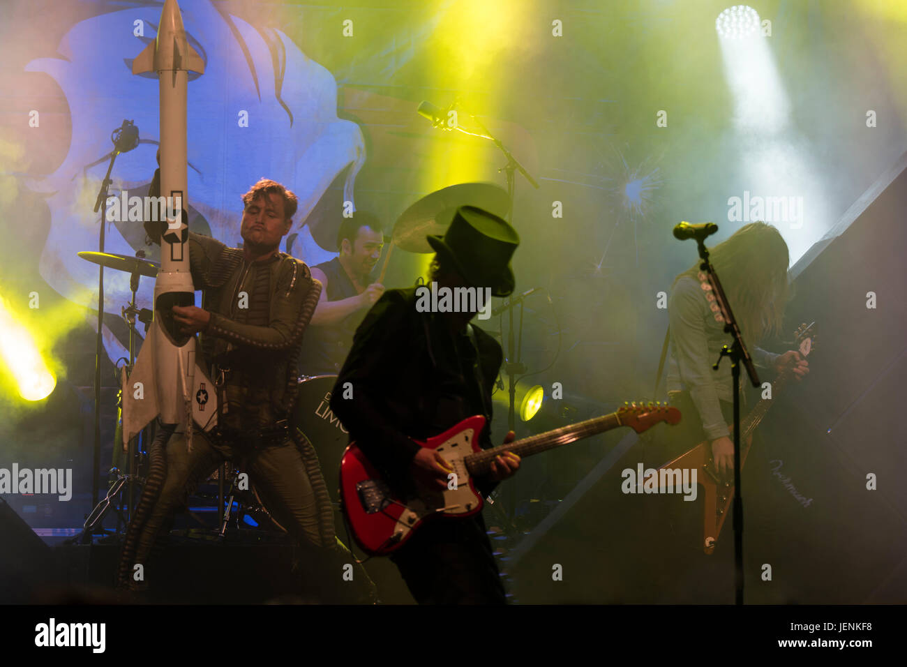 Kiel, Germania, 25 Giugno 2017: Danese Heavy Rock Band D-A-D performing live sulla settimana di Kiel 2017 Foto Stock