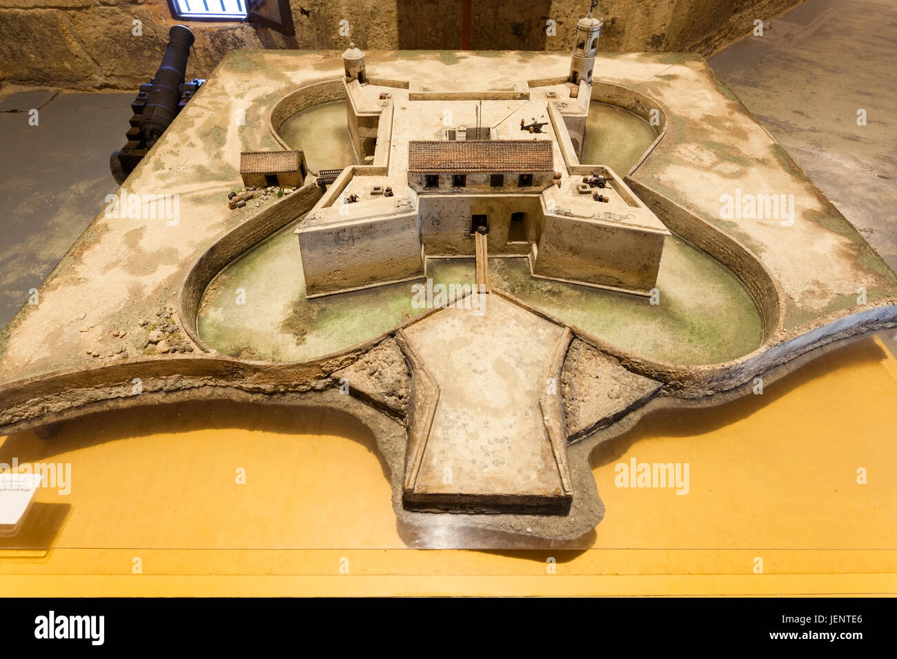 Un modello del Castillo de la Real Fuerza o castello della forza reale all'interno del museo stesso a l'Avana, Cuba. Foto Stock