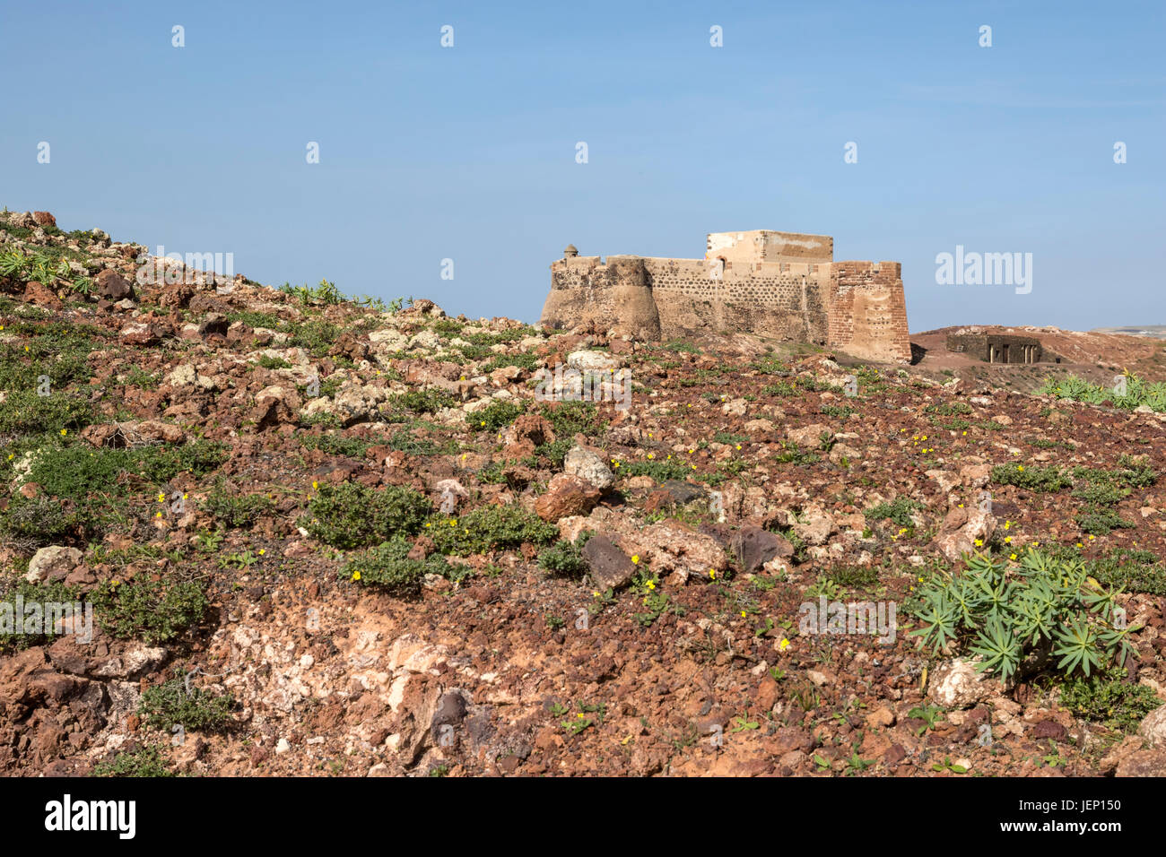 Santa Bárbara Castle byTeguise Foto Stock