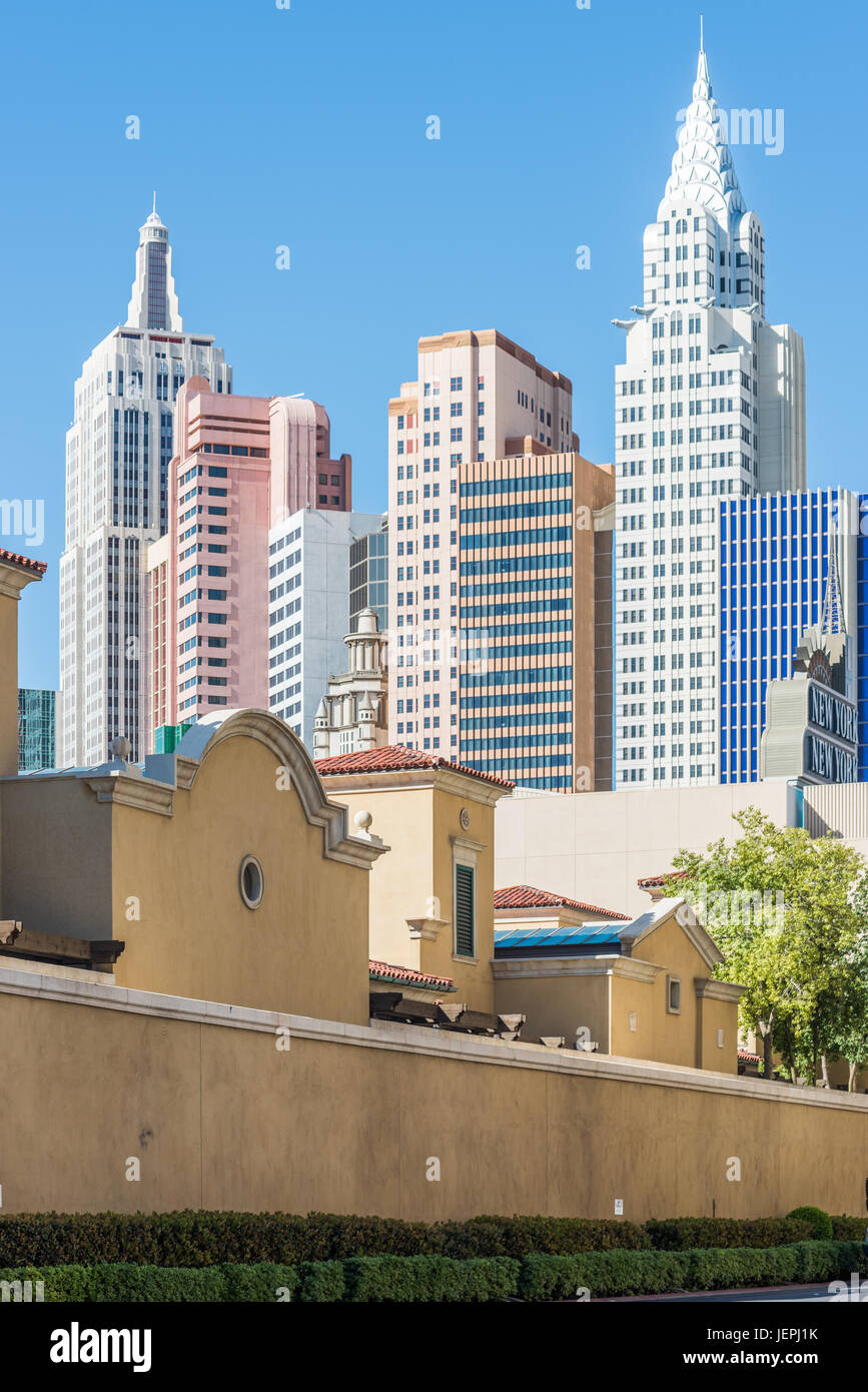 Skyline di New York New York Hotel and Casino in Las Vegas Strip Foto Stock