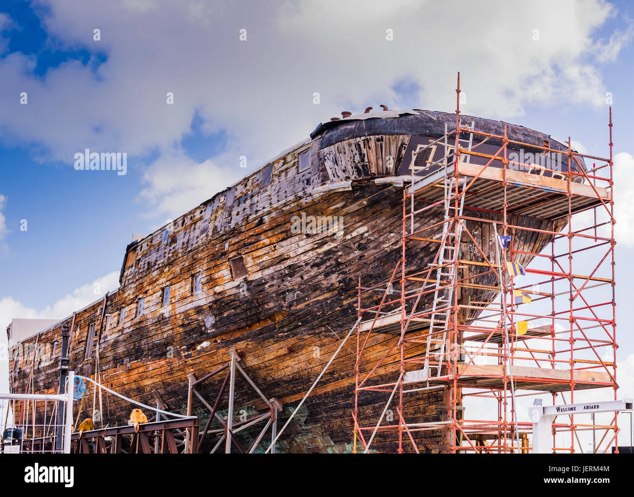 Il clipper nave a vela " Città di Adelaide con l' durante il ripristino Foto Stock