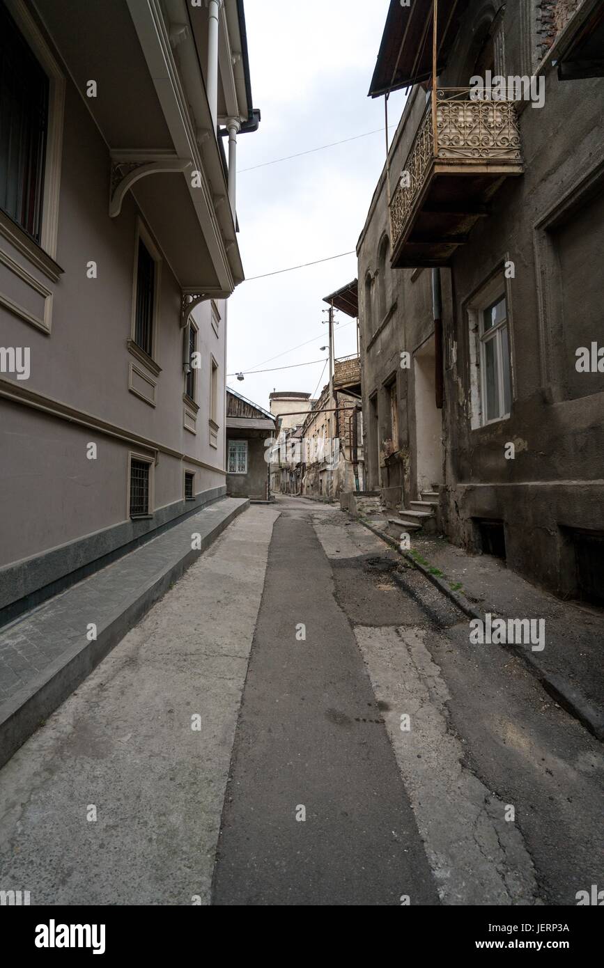Stradina nel centro di Tbilisi, Georgia Foto Stock
