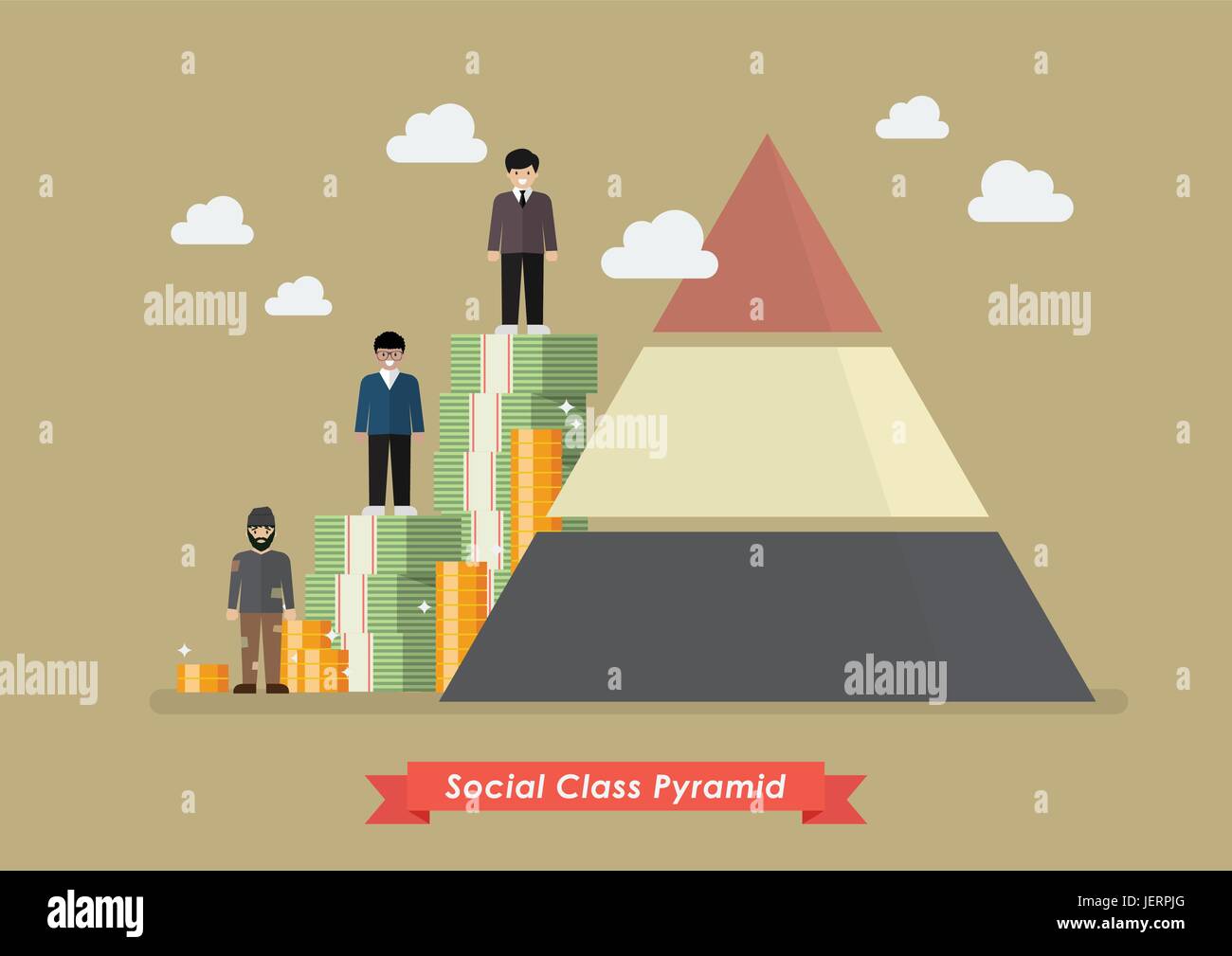La classe sociale piramide. Illustrazione Vettoriale Illustrazione Vettoriale
