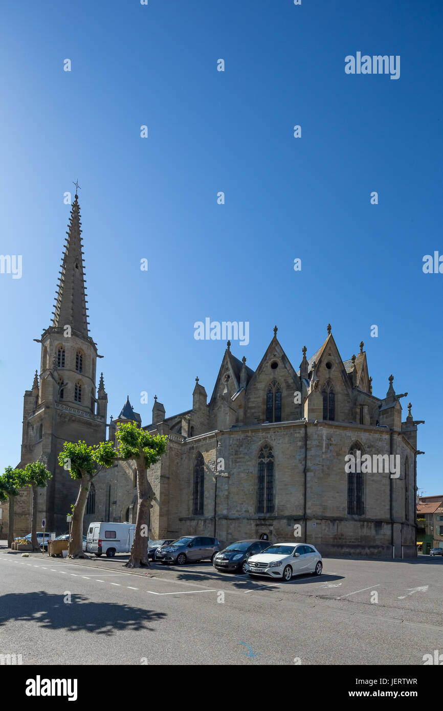 Mirepoix cattedrale Saint Maurice in Mirepoix, Ariège, Francia. Foto Stock