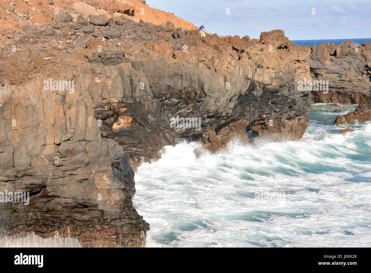 Lava a secco di roccia basaltica Foto Stock