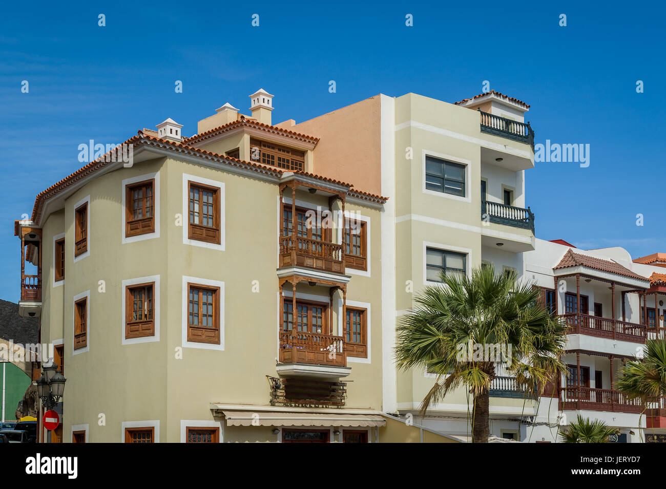 Candelaria case di città, Tenerife Foto Stock