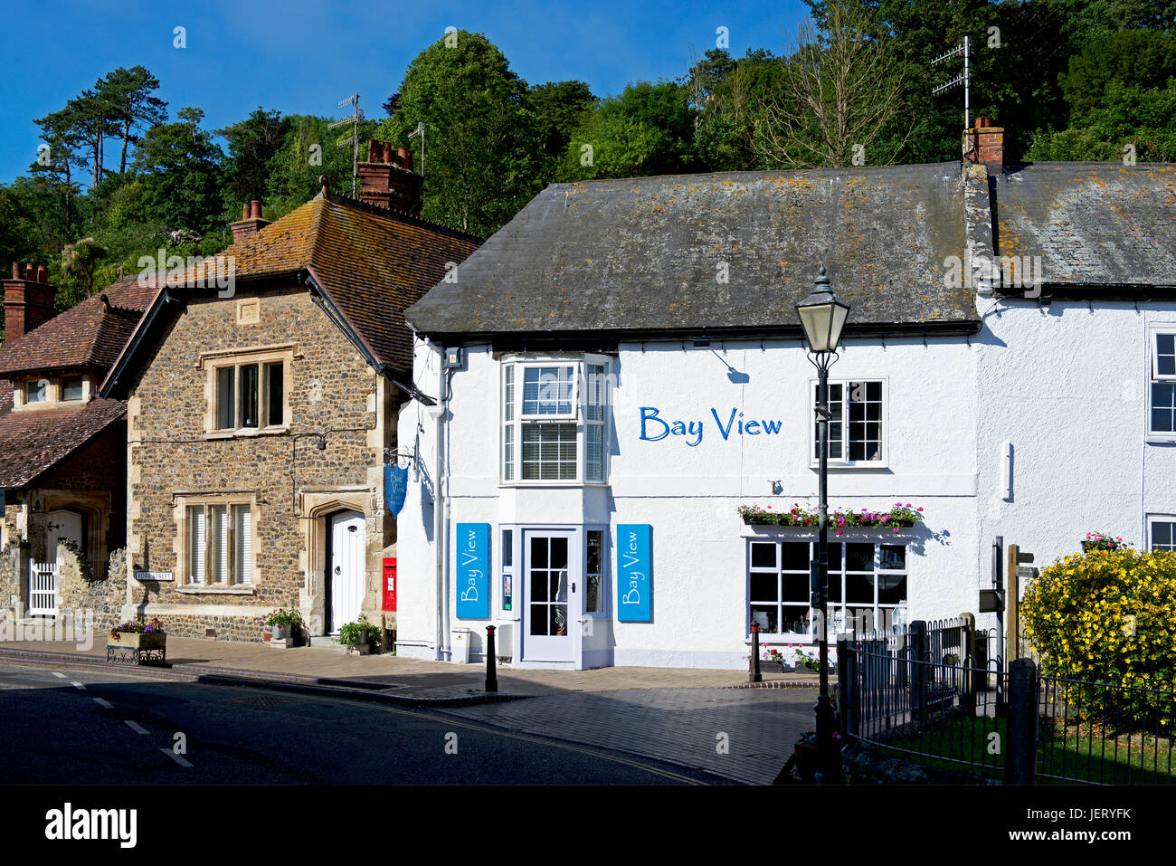 Bay View B & B nel villaggio di birra, Devon, Inghilterra, Regno Unito Foto Stock Bay View B & B nel villaggio di birra, Devon, Inghilterra, Regno Unito Foto Stock