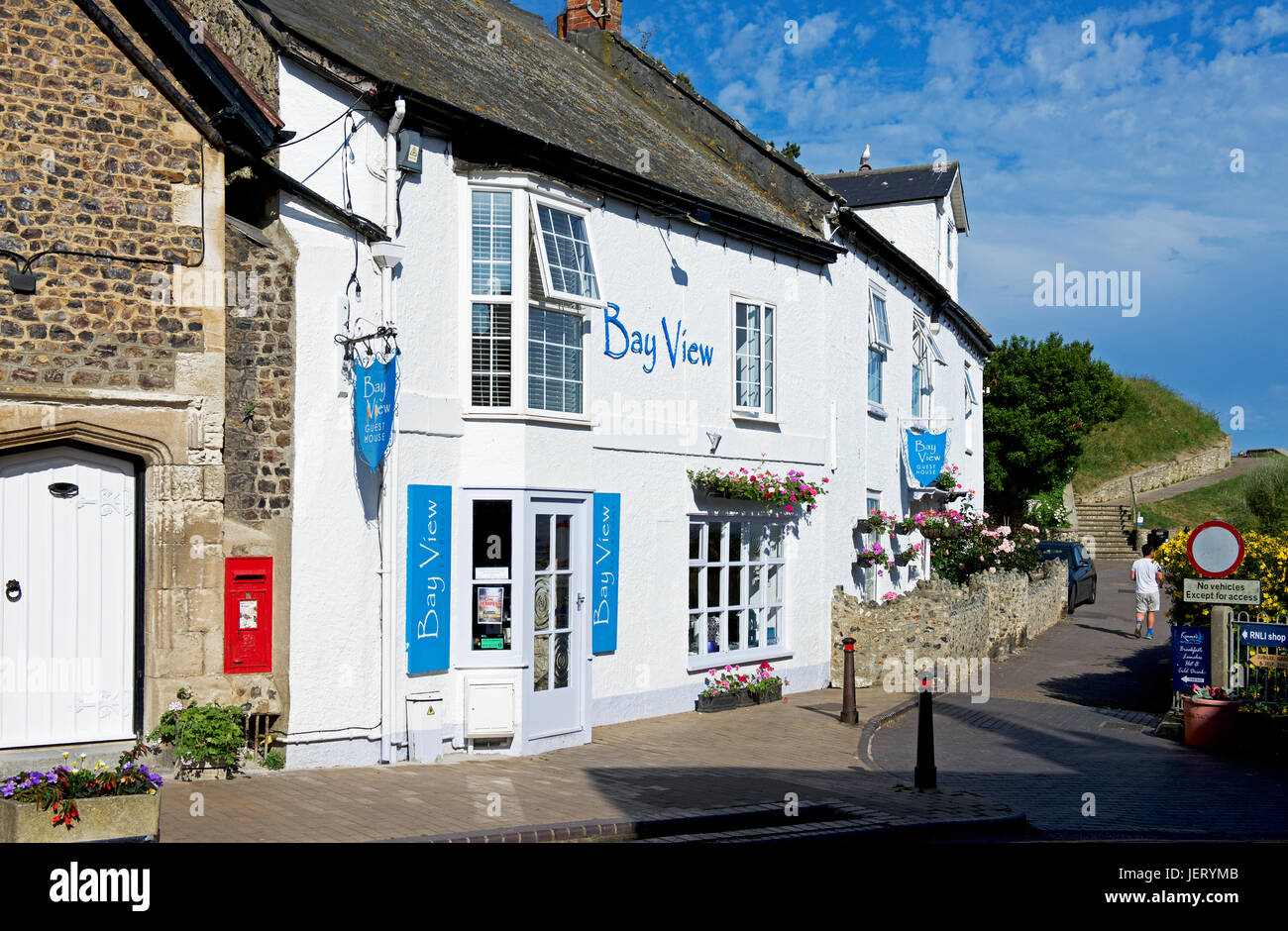 Bay View B & B nel villaggio di birra, Devon, Inghilterra, Regno Unito Foto Stock Bay View B & B nel villaggio di birra, Devon, Inghilterra, Regno Unito Foto Stock