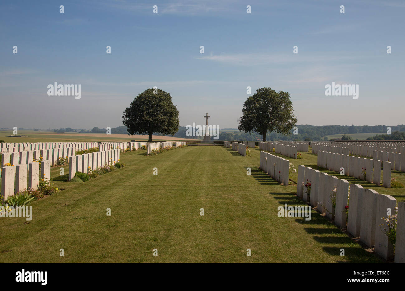 ROCQUIGNY-EQUANCOURT ROAD BRITISH cimitero della Grande Guerra Foto Stock