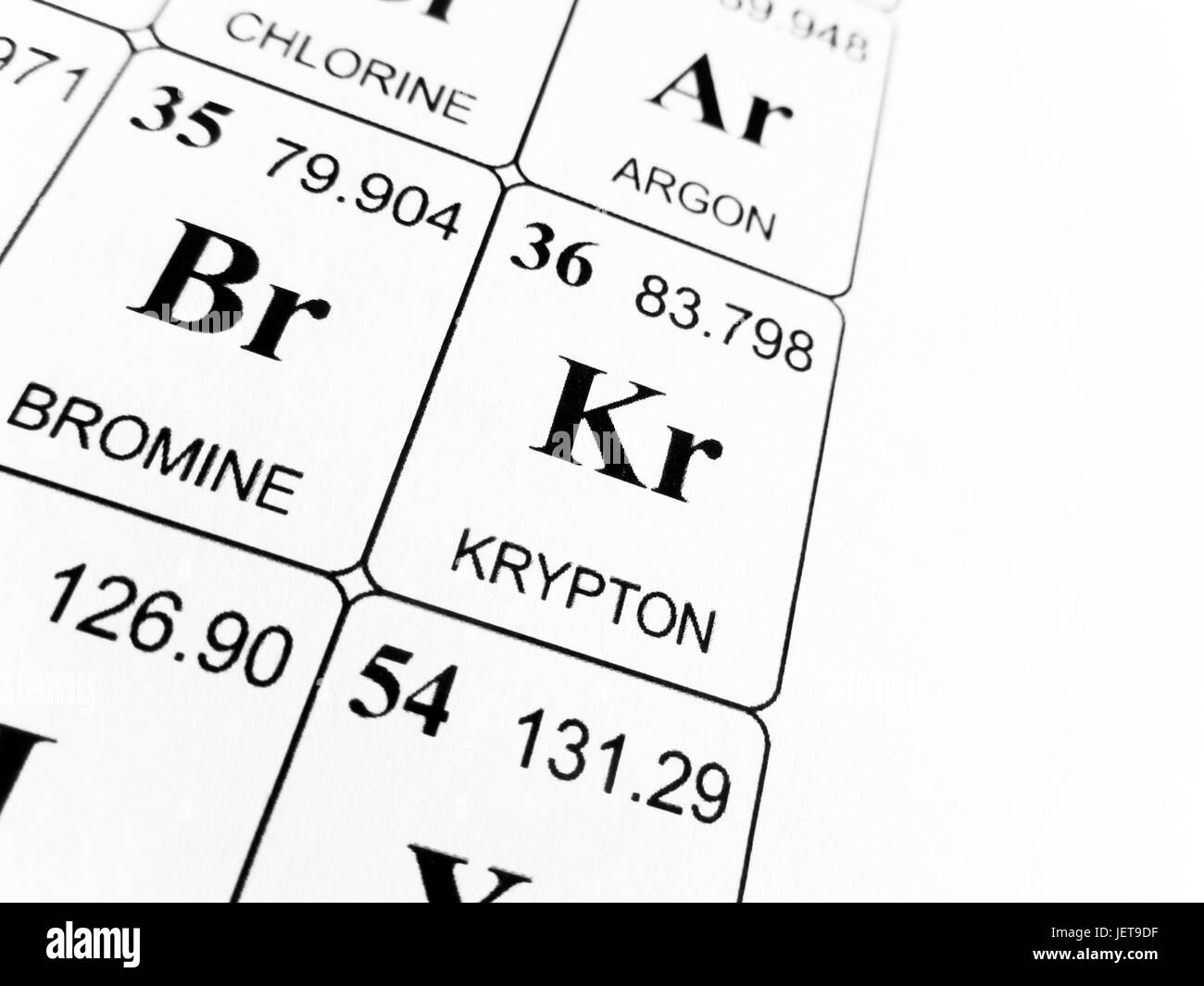 Cripton sulla tavola periodica degli elementi Foto Stock