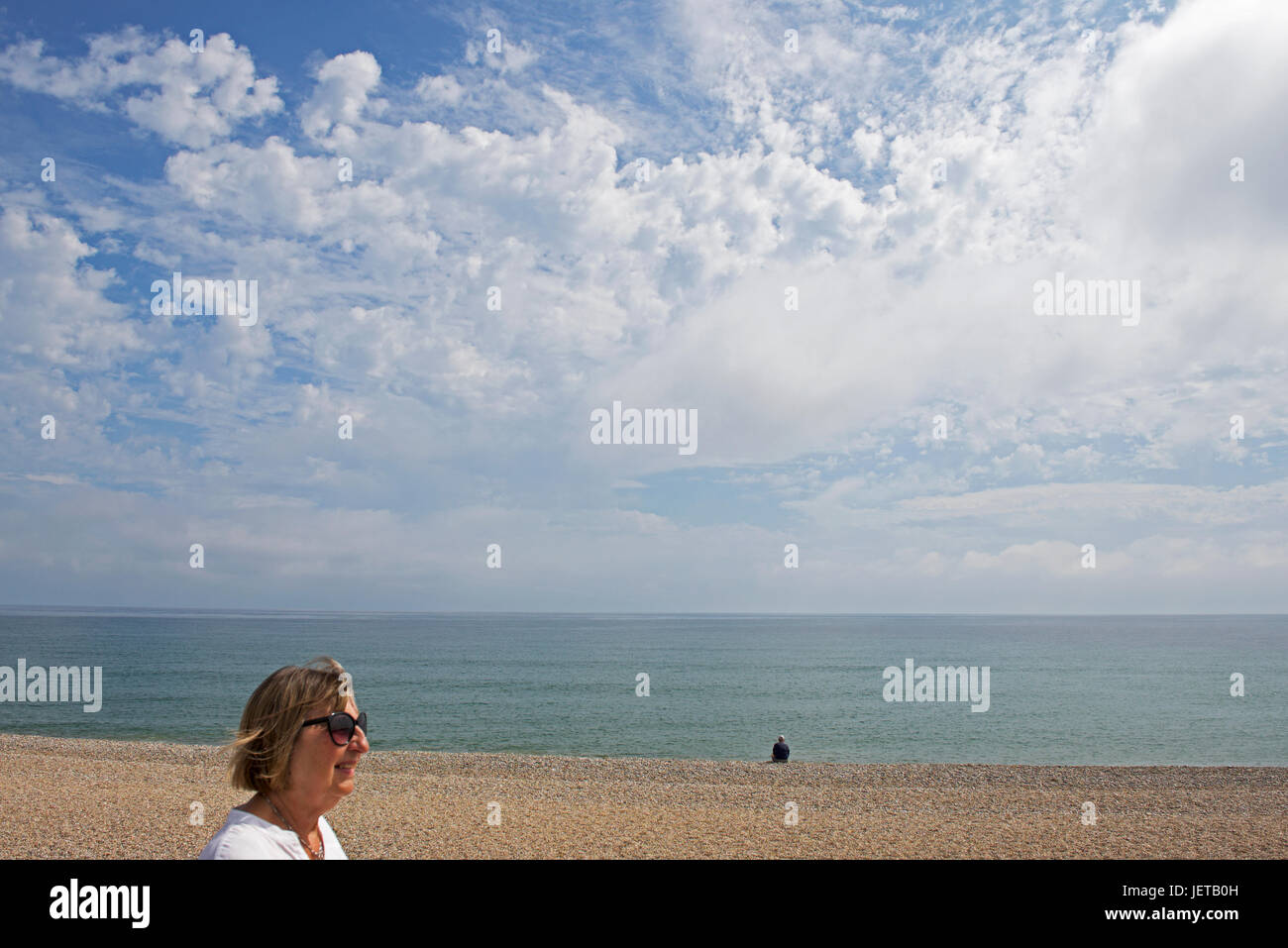La spiaggia a Seaton, Devon, Inghilterra, Regno Unito Foto Stock
