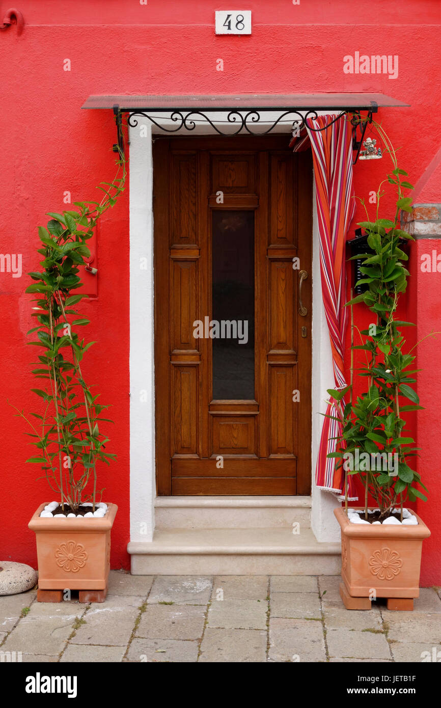 Porta a una residenza privata,l'isola di Burano Venezia Italia Foto Stock