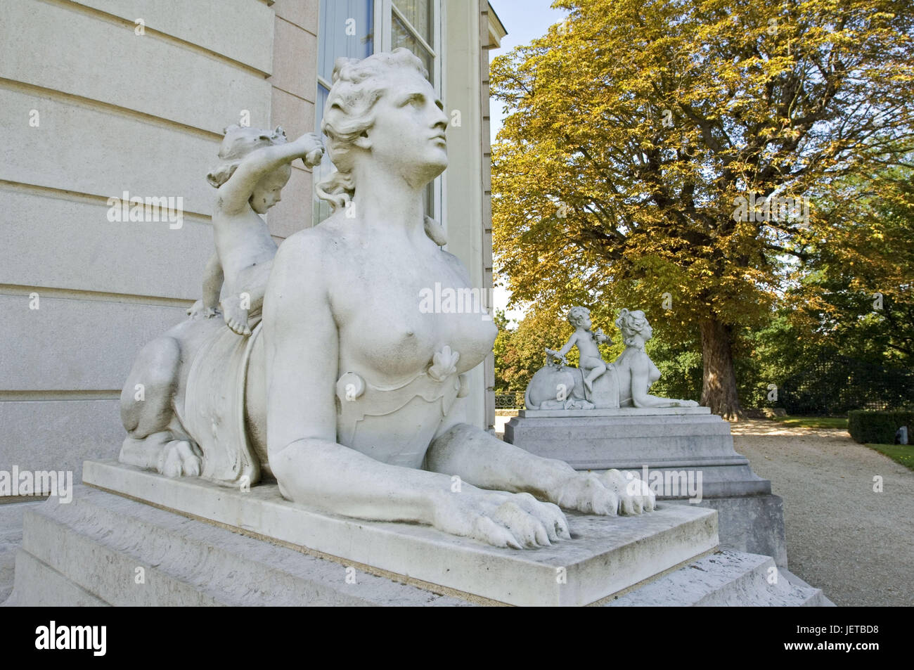 Francia, Parigi, Bois de Boulogne, Parc de inezia, bloccare, statua, Foto Stock
