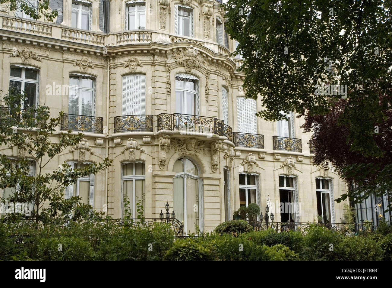 Francia, Paris, Parc Monceau, hotel Meunier, facciata, dettaglio Foto Stock