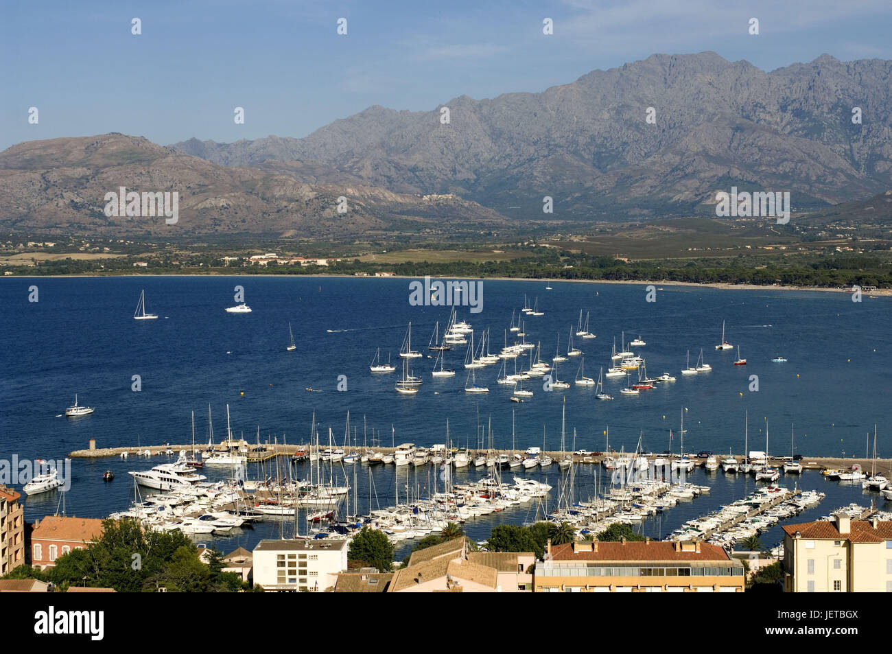 Francia, Corsica Calvi, porto, Foto Stock