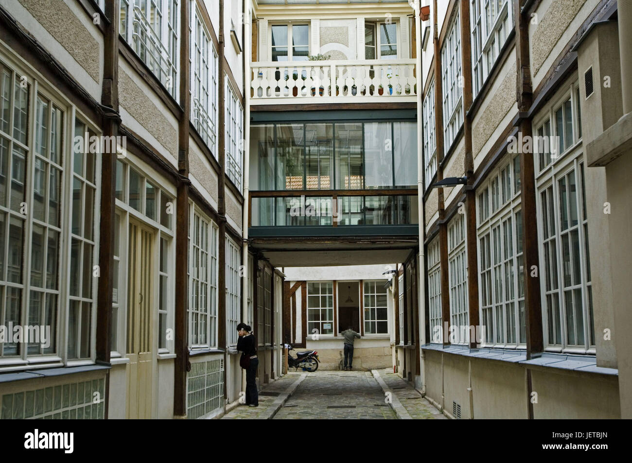 Francia, Parigi, passaggio che Cheval Blanc, Cour de Mars, persone, nessun modello di rilascio, Foto Stock