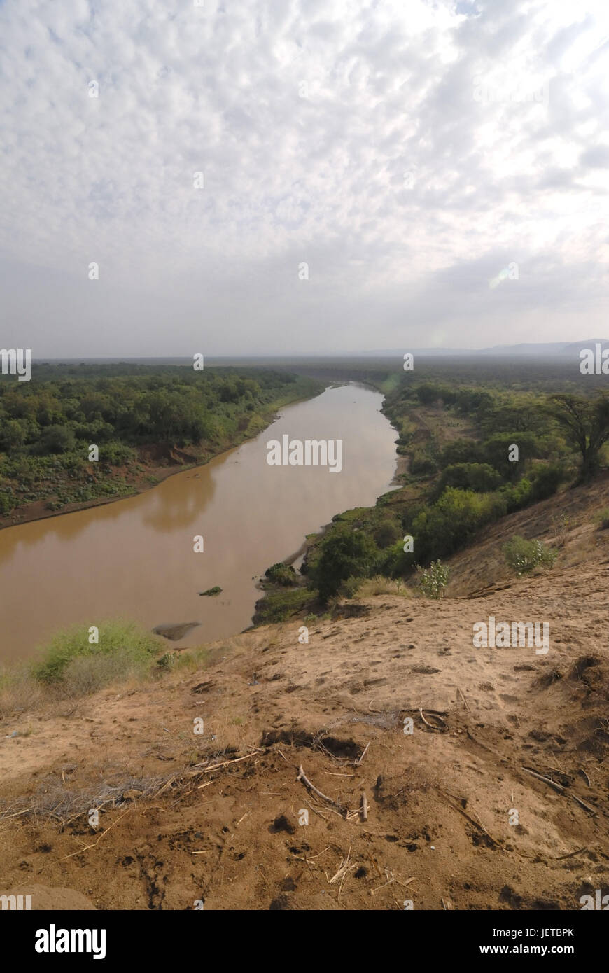 Flusso dell'Omo, Omotal sud, sud Etiopia, Foto Stock