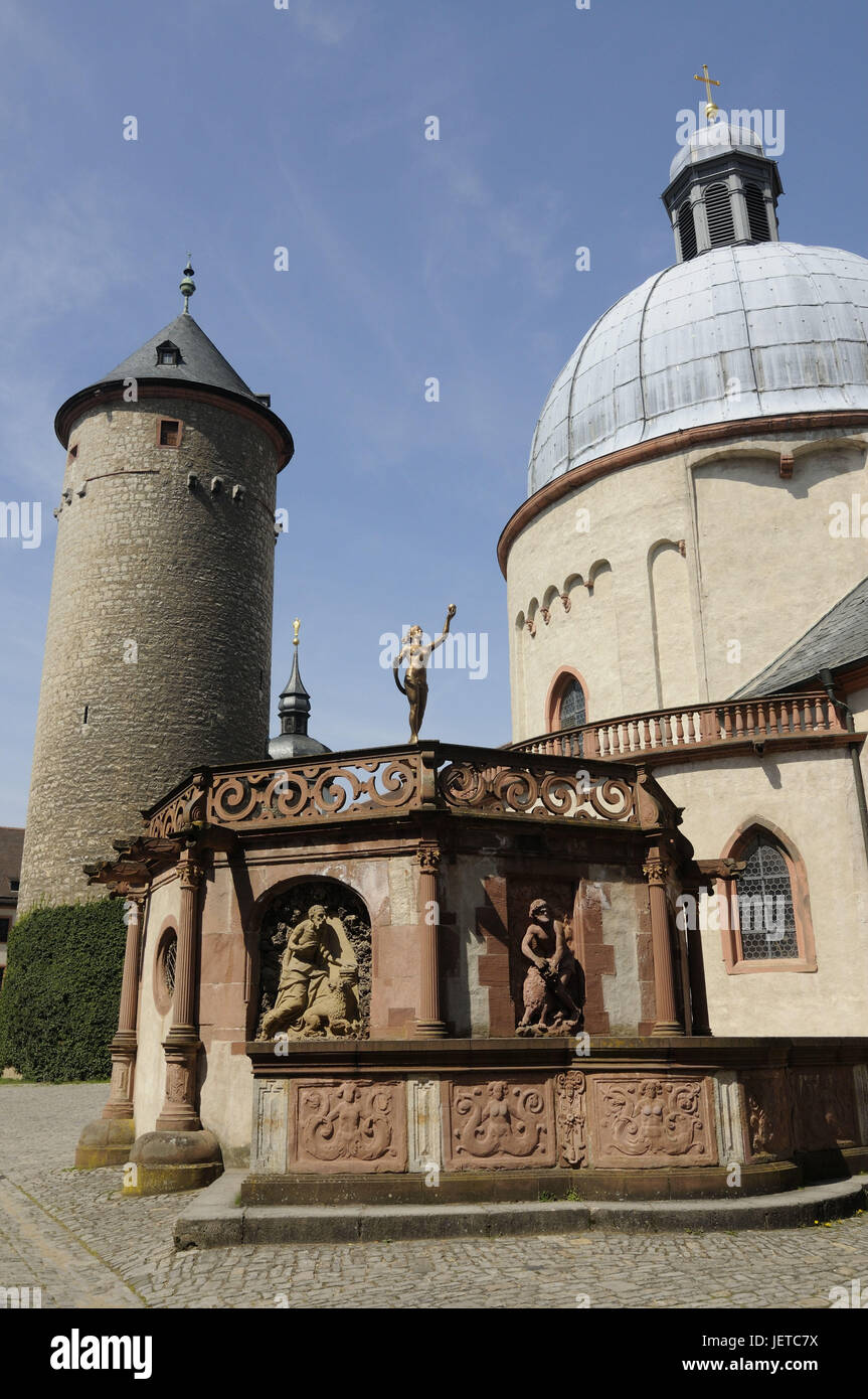 Fortezza Marien il castello, cortile interno, Wurzburg, bassa Franconia, Baviera, Foto Stock