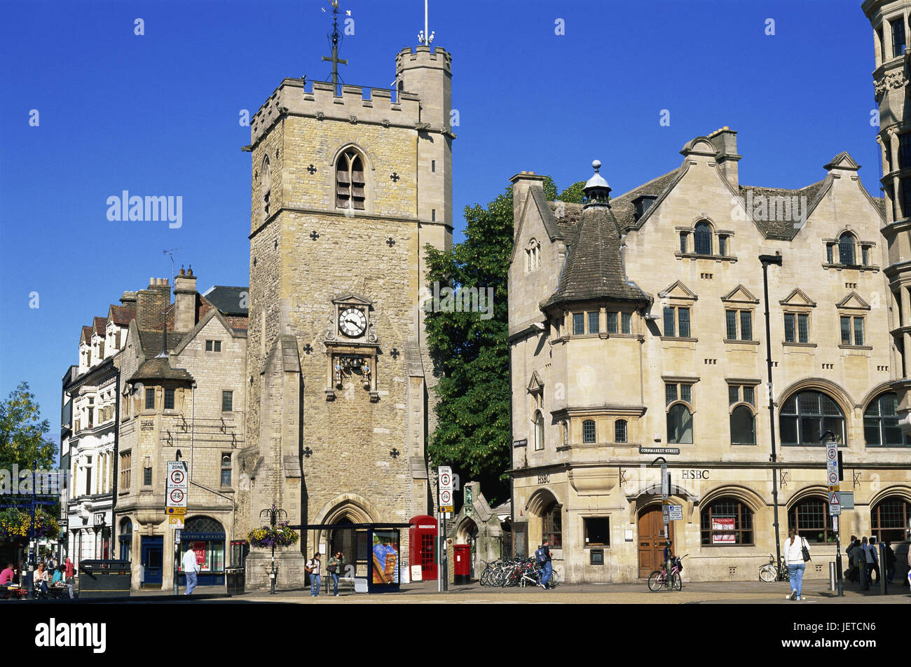 Gran Bretagna, Inghilterra, Oxfordshire, Oxford, pullman Torre fax, pedonale, nessun modello di rilascio, Europa, città, città universitaria, edificio, strutture, architettura, storicamente, case, tower clock tower, centro, Steeple, rimane, luogo di interesse, persona, turistiche, passante, Foto Stock
